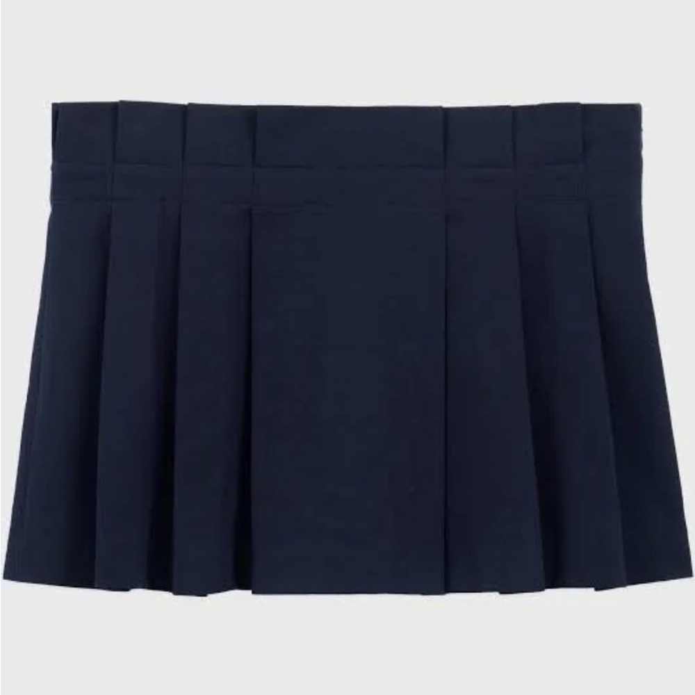 We-Ar4 Pleated Navy Mini Skirt